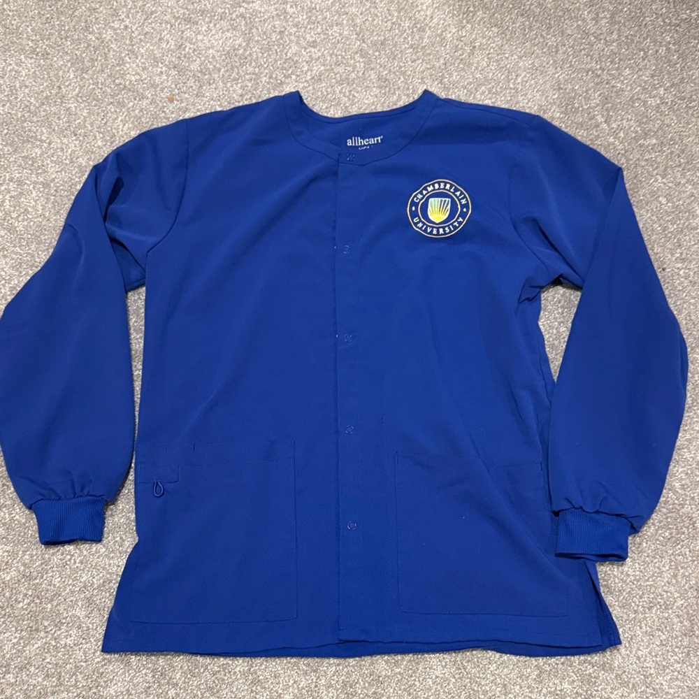 Chamberlain university long sleeve scrub jacket shirt